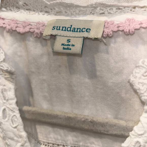 Sundance white broderie anglaise embroidered button down shirt S - Picture 3 of 3
